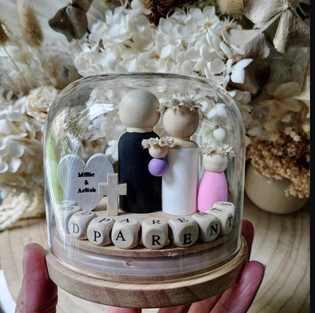 Personalized Godparent Floral Globe: Custom Family Keepsake