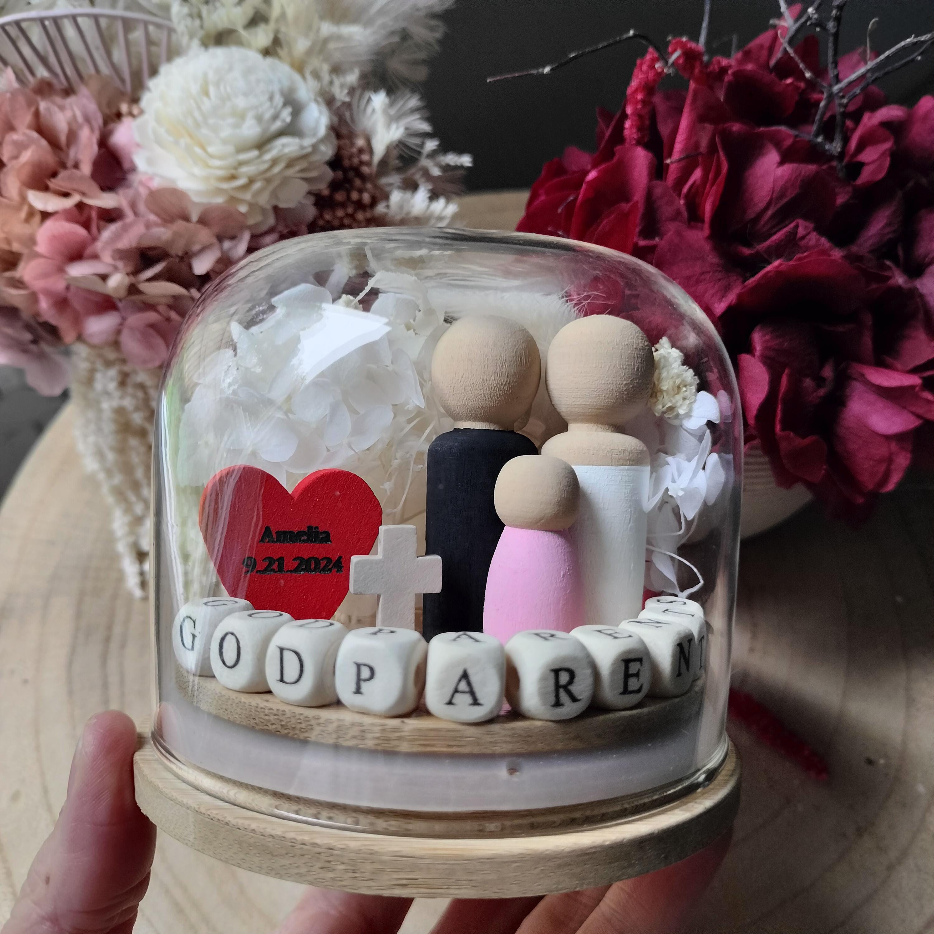 Floral Godparents/Godmother/Godfather Mega Globe